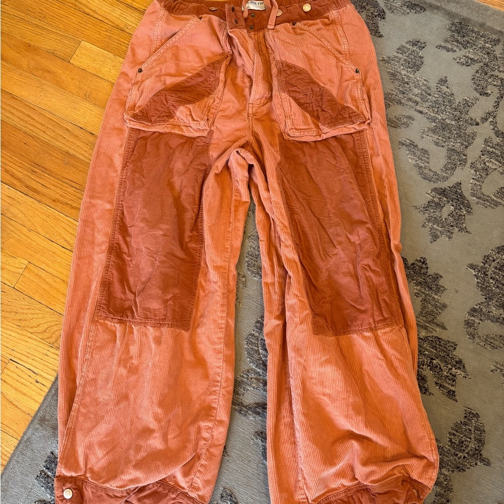 We The Free Bonneville Cord Wide-Leg Jeans, rust size L